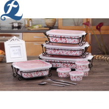 Flower & Butterfly 20-Pieces Serveware with wire rack